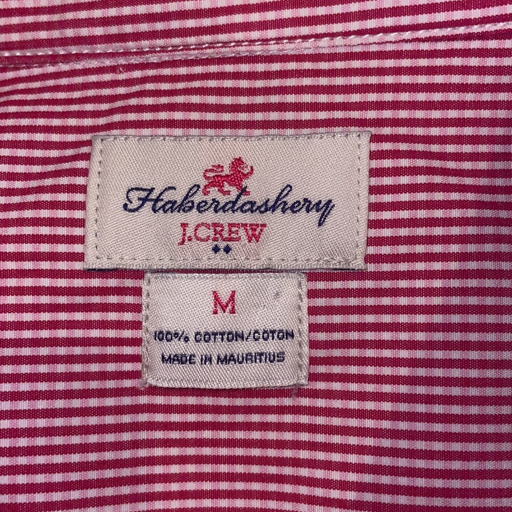 J. Crew Haberdashery Red/White Stripe Button Down Long Sleeve shirt